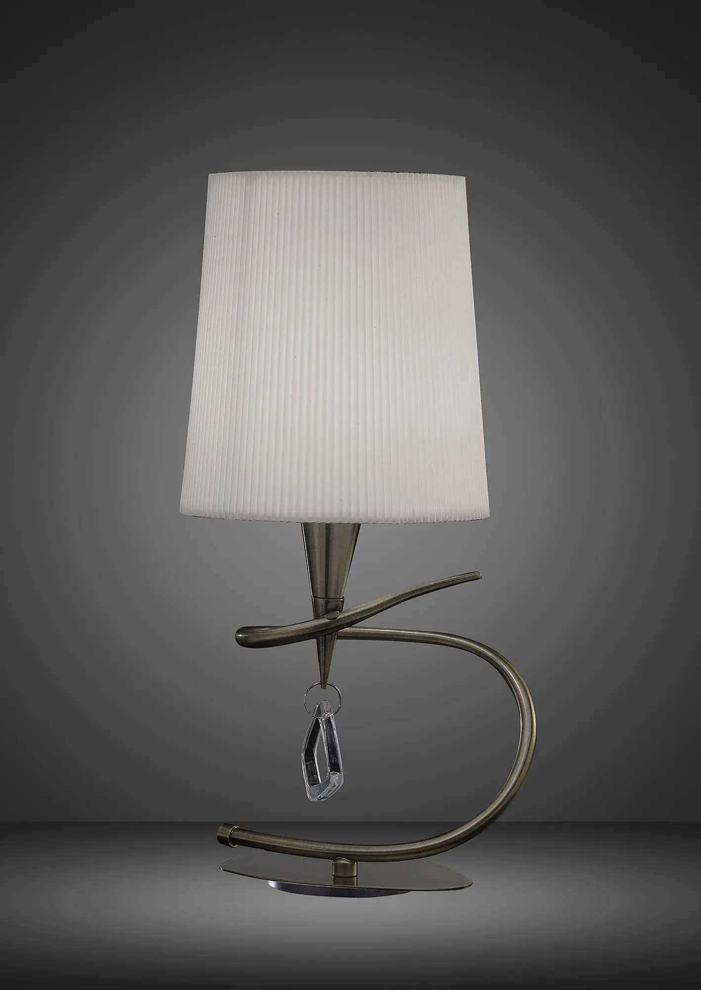 Mara Antique Brass-Ivory White Table Lamps Mantra Shaded Table Lamps